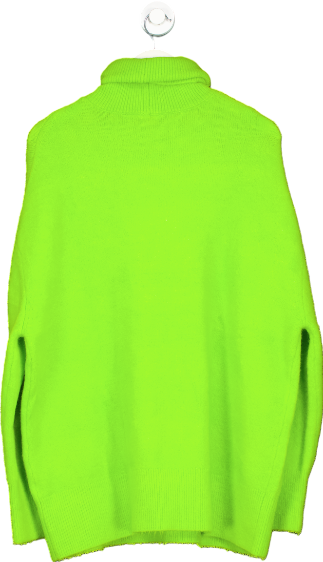 Zara Neon Green Turtleneck Oversize Sweater UK M
