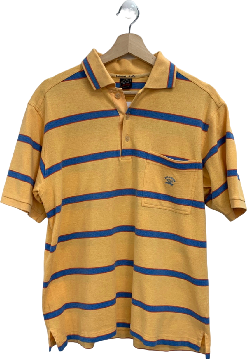 Paul & Shark Yellow Striped Polo Shirt UK L