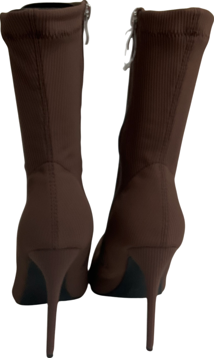 shuh Keanu Stiletto Sock Boots In Brown UK 7 EU 40 👠