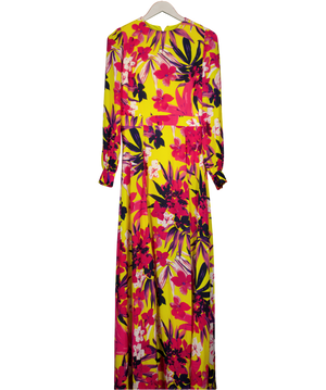 Nadine Merabi Yellow Floral Sofia Maxi Dress UK M