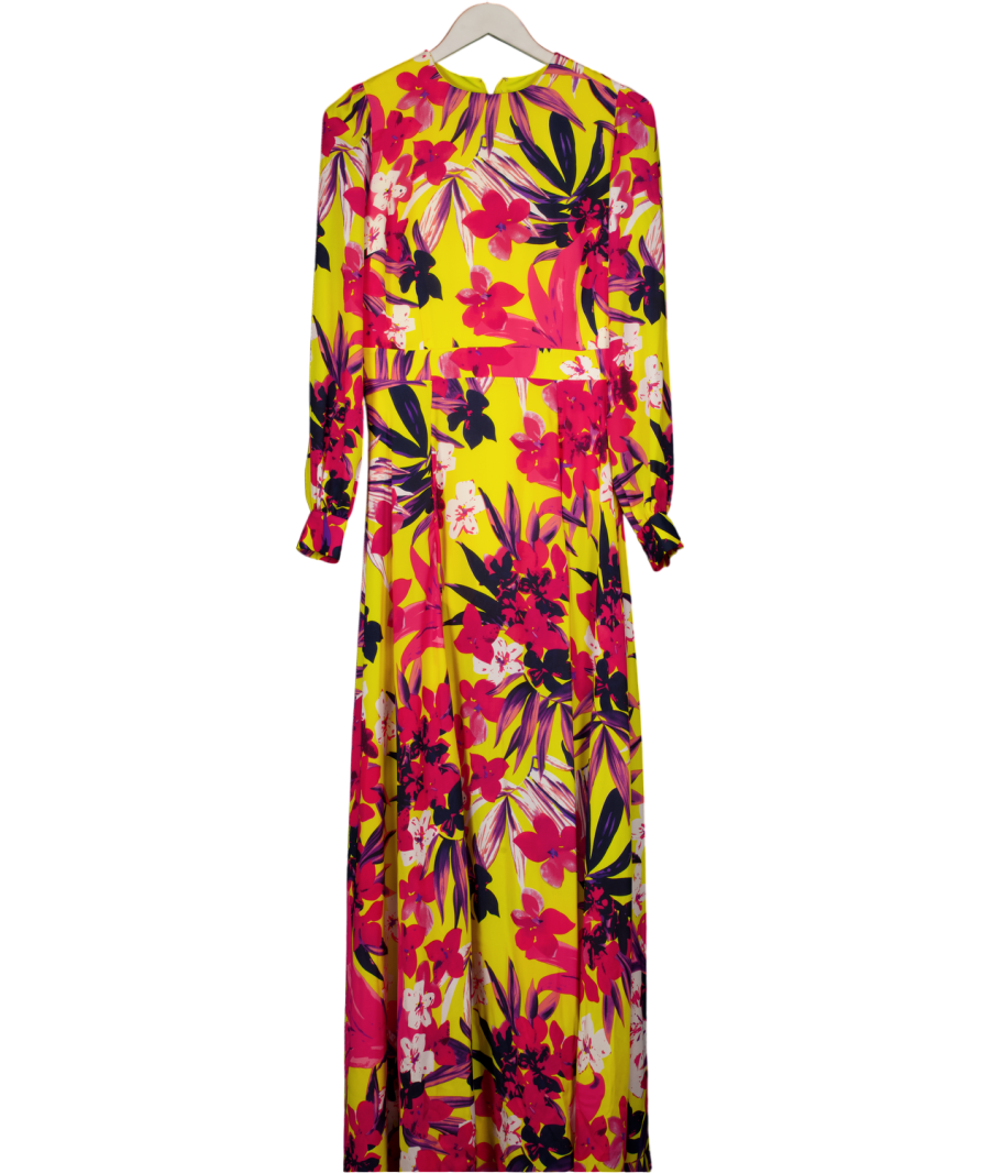 Nadine Merabi Yellow Floral Sofia Maxi Dress UK M