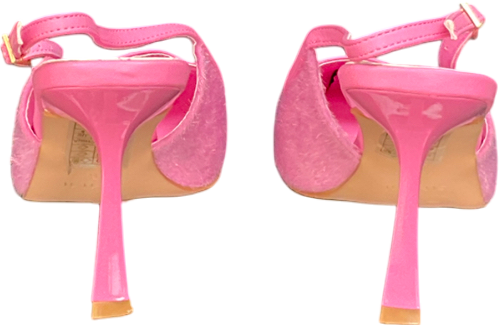 SIMMI Exmoor Pink Plush Slingback Courts UK 6 EU 39 👠