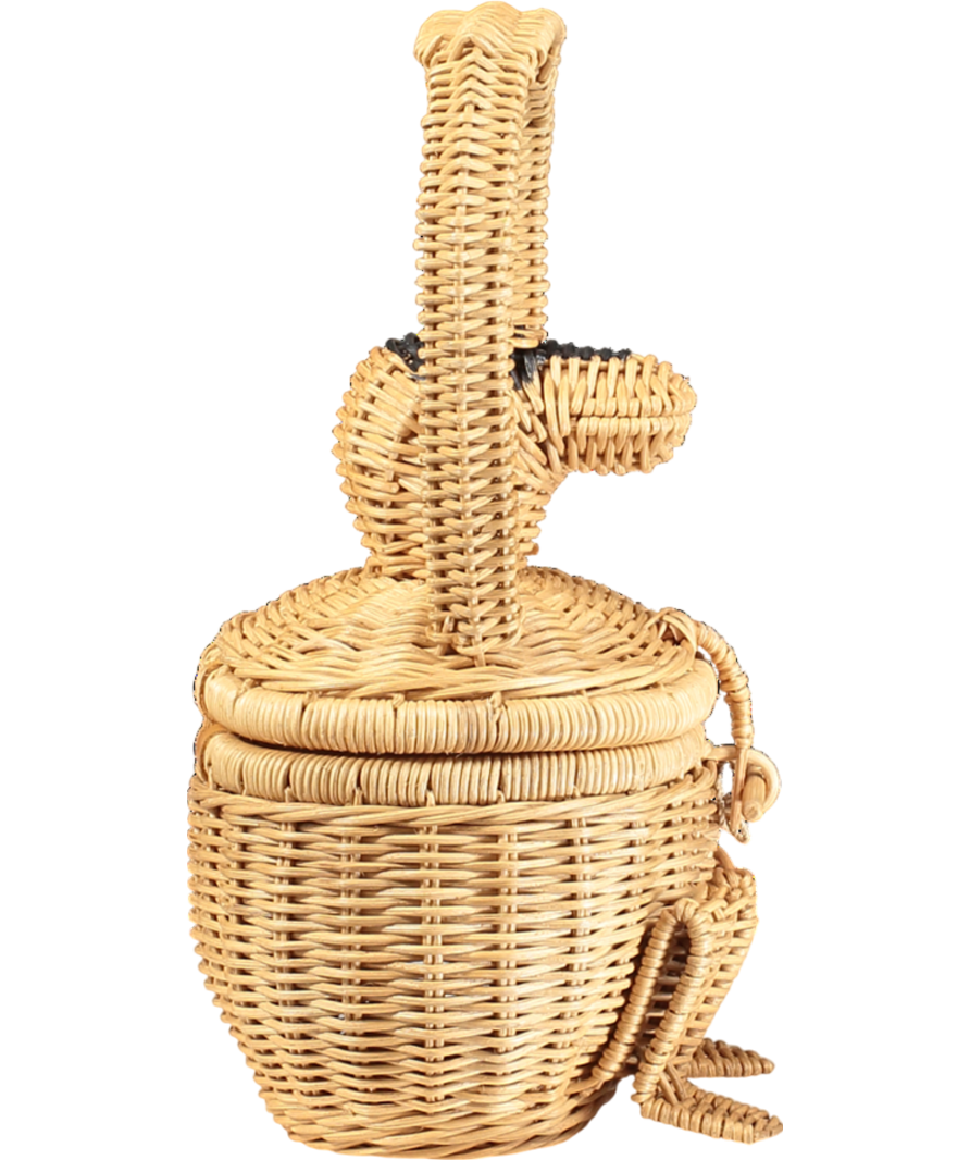 Anna + Nina Beige Wicker Monkey Bag