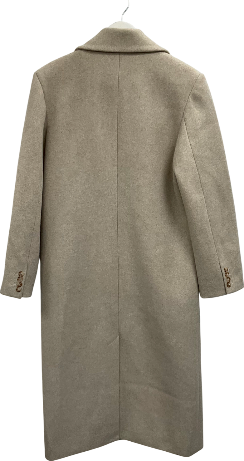 NA-KD Beige Single Breasted Coat UK 8