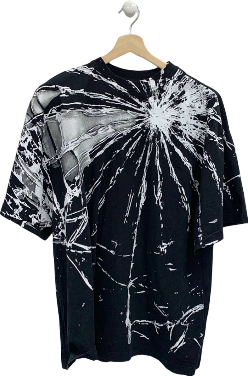 Arcana Black Splatter Print T-Shirt UK L