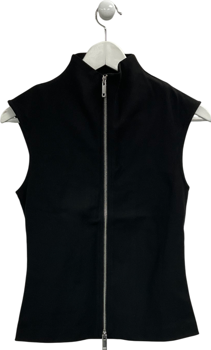 ZARA Black Fitted Tank Top With A Zip UK S