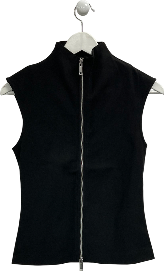 ZARA Black Fitted Tank Top With A Zip UK S