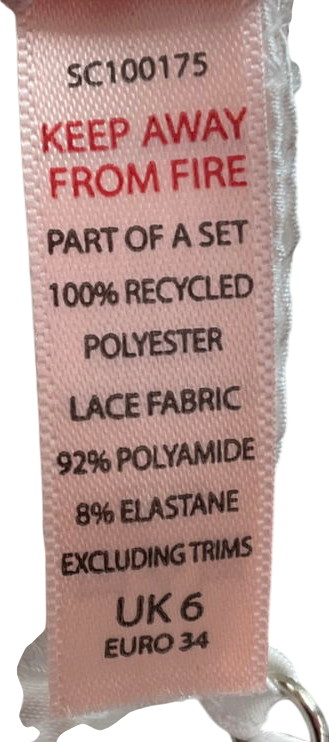 boux avenue White Maisie Satin Bralette UK 6