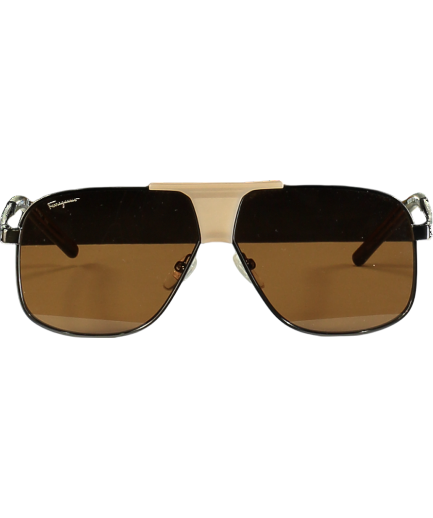 Salvatore Ferragamo Brown Large Frame Sunglasses One Size