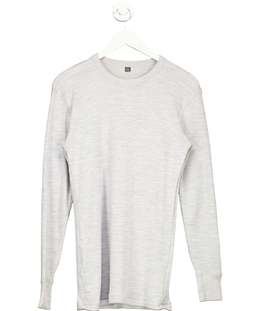 M&S Grey Wool Blend Long Sleeved T-shirt UK M
