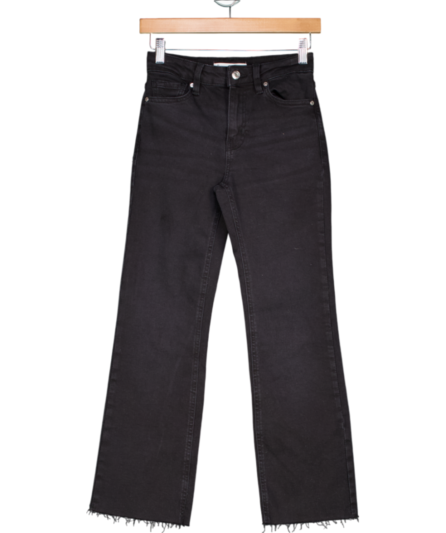 MANGO Black Sienna Flared Cropped Jeans Eu 34 UK 6