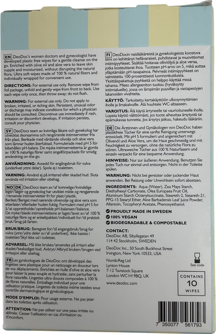 DecDoc Intimate Wipes 10 wipes