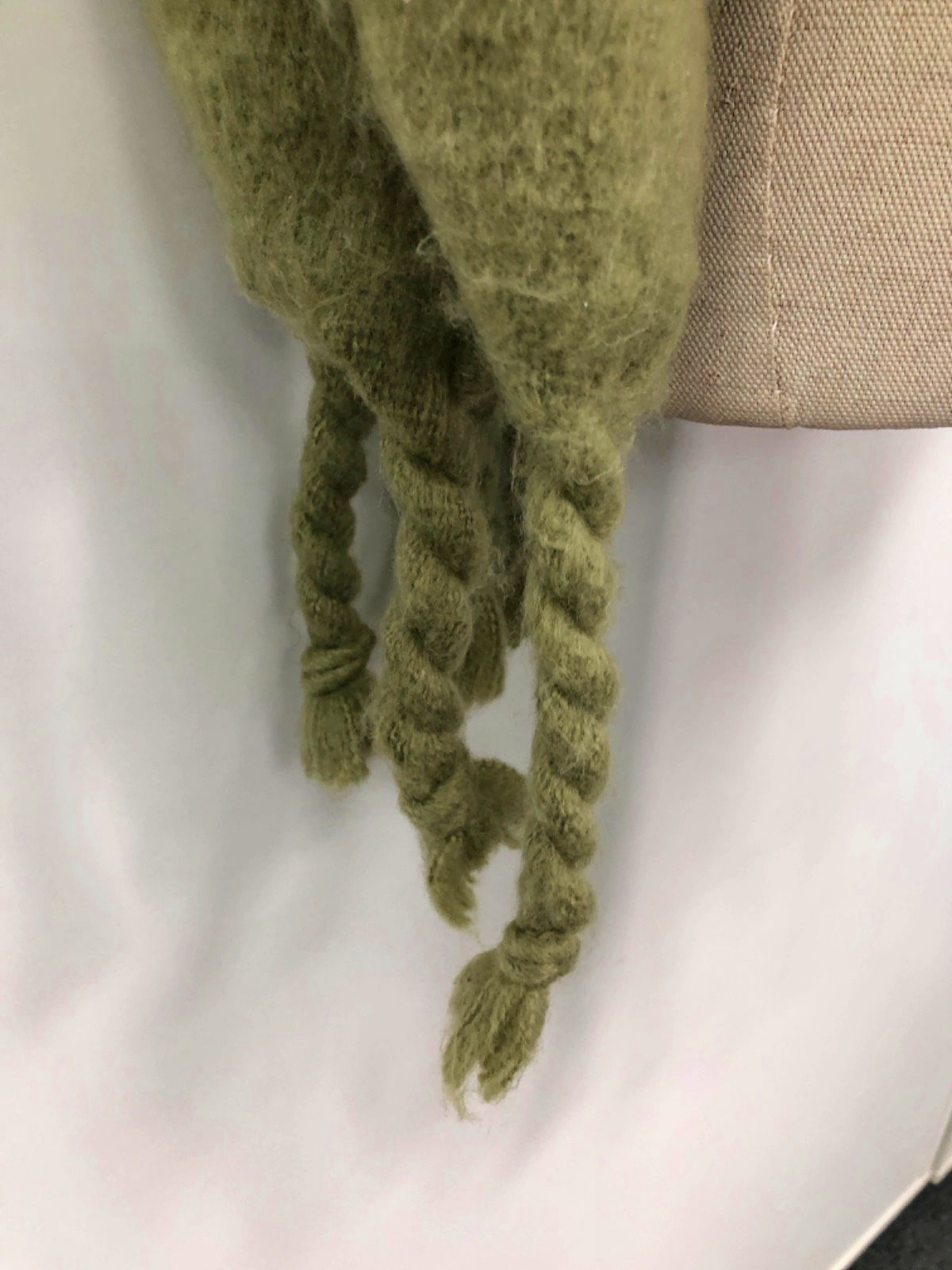 PRETTYLITTLETHING Green Knitted Tassel Scarf