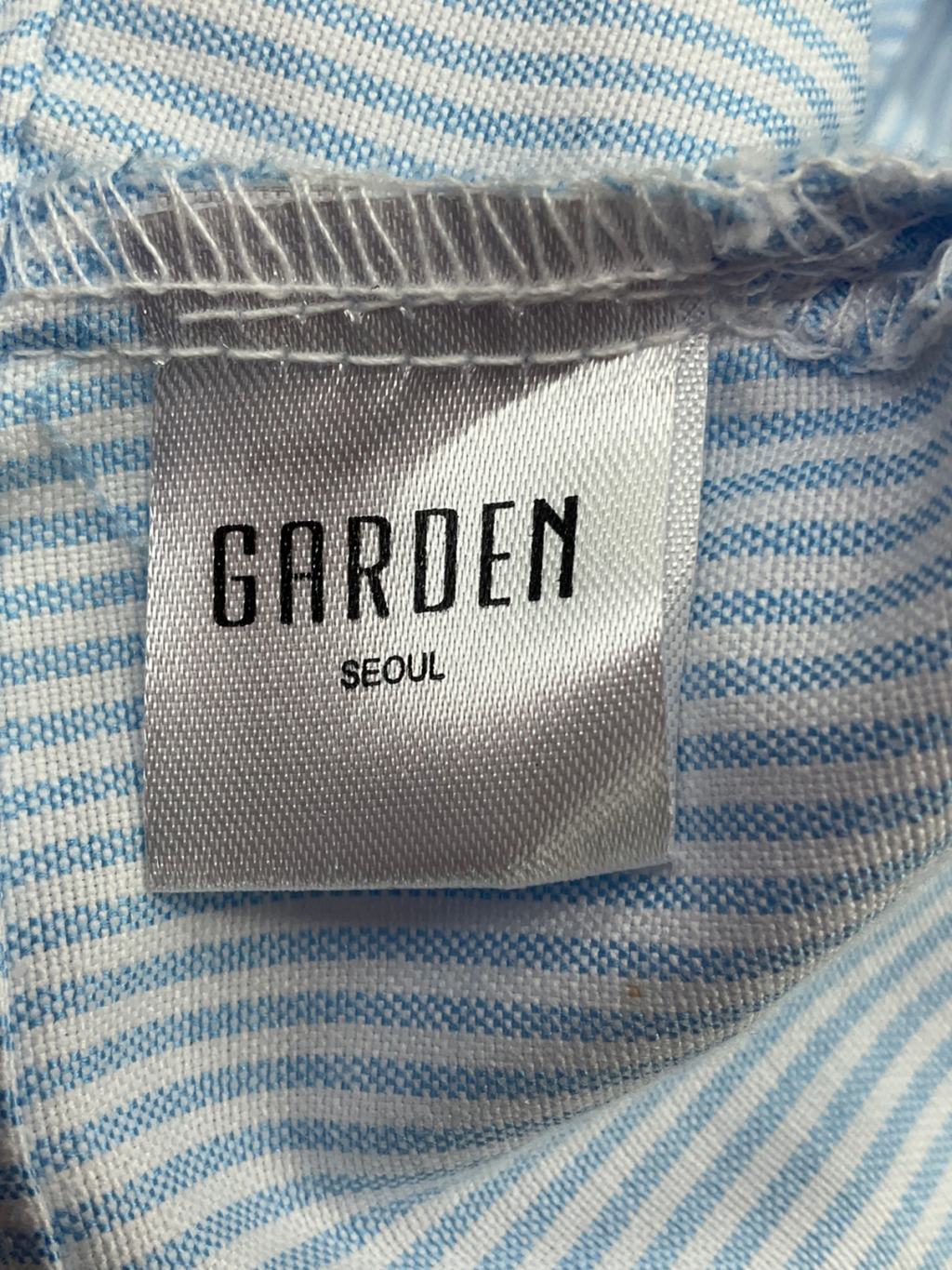 Garden Blue And White Striped Open Back Shirt