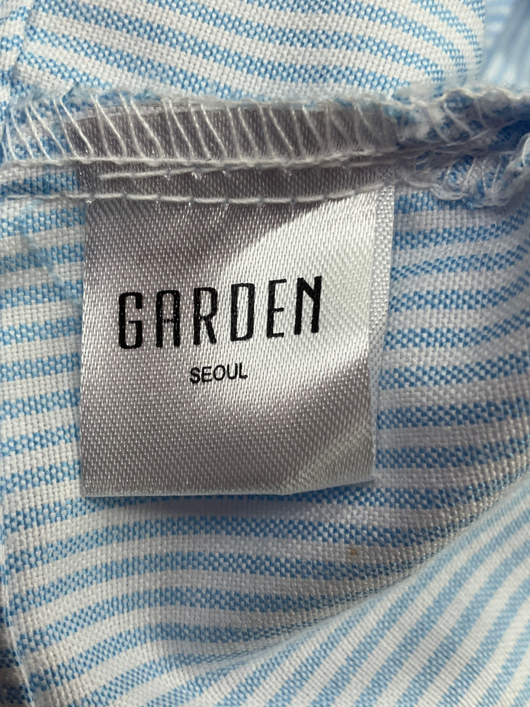 Garden Blue And White Striped Open Back Shirt