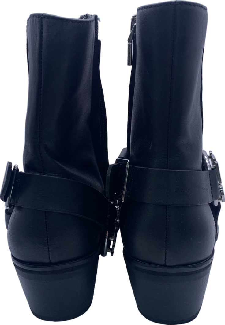 HUGO BOSS Black Leather Zip Chelsea Boot UK 4 EU 37 👠