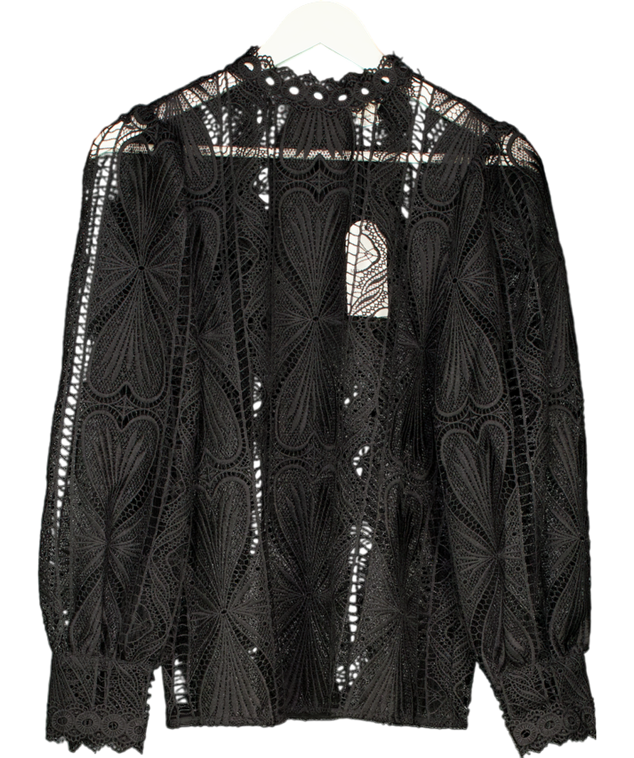 Monsoon Leona Lace Blouse Black UK 10