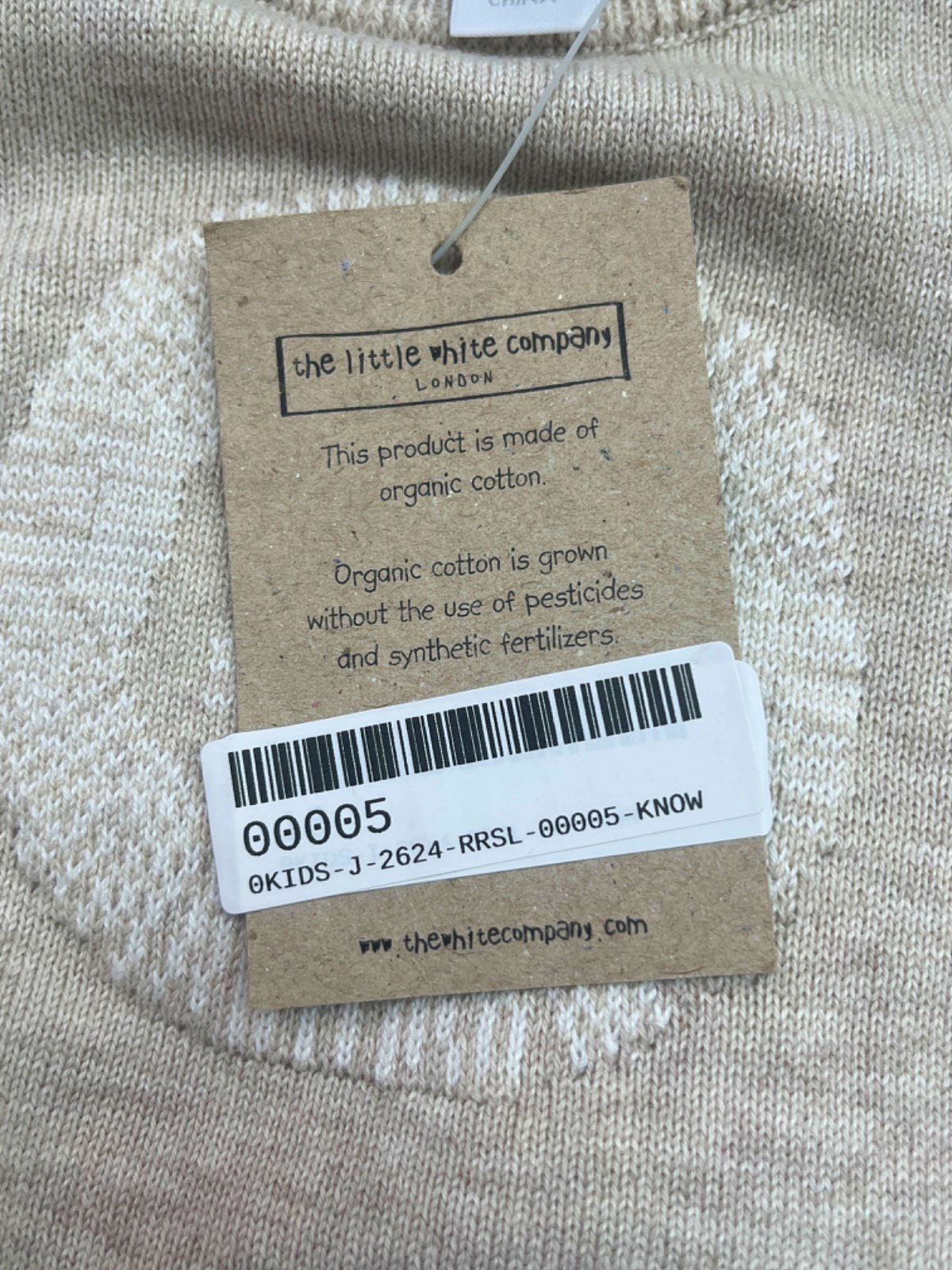 The Little White Company Organic Cotton Lion Face Jumper 6-9 Months