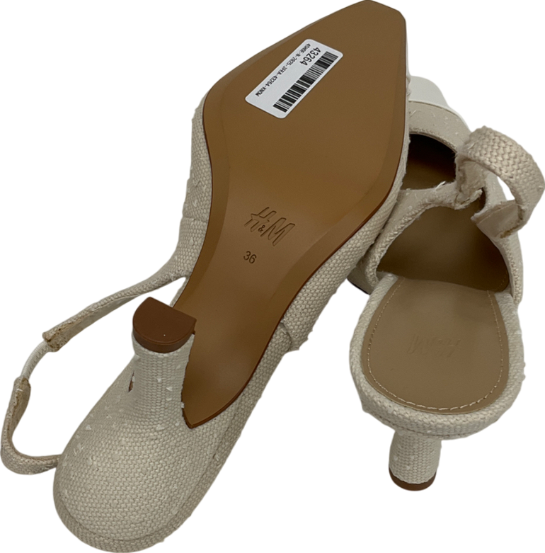 H&M Cream Textured Slingback UK 3 EU 36 👠