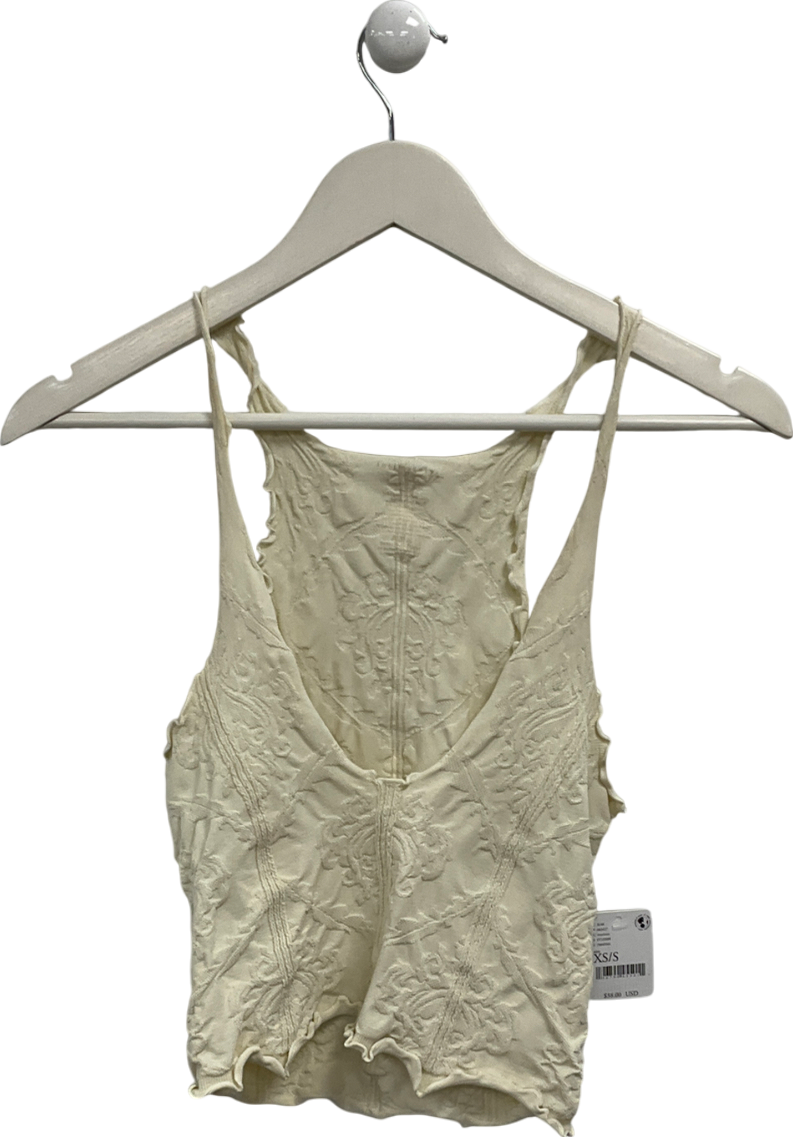 Free People Yellow What's The Scoop Floral Bralette UK XS/S