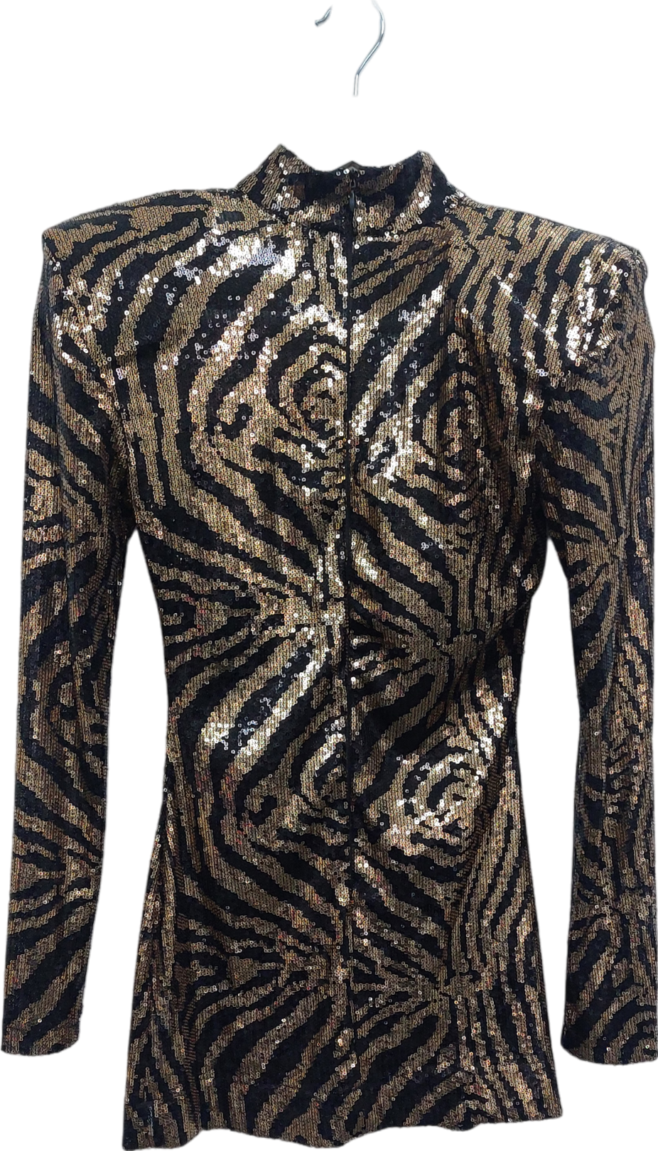 Francesca Couture Metallic Seqinned Animal Print Mini Dress UK S