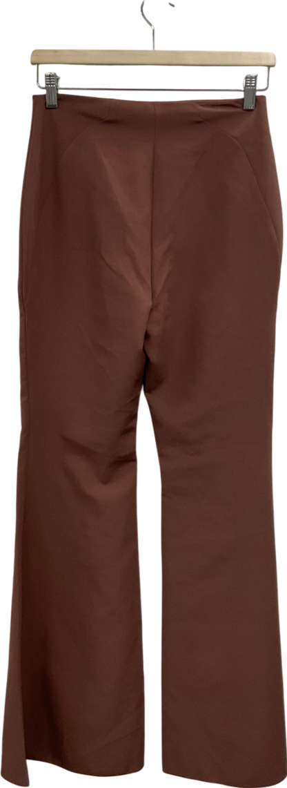 ASOS Brown Satin Flared Trousers UK 8