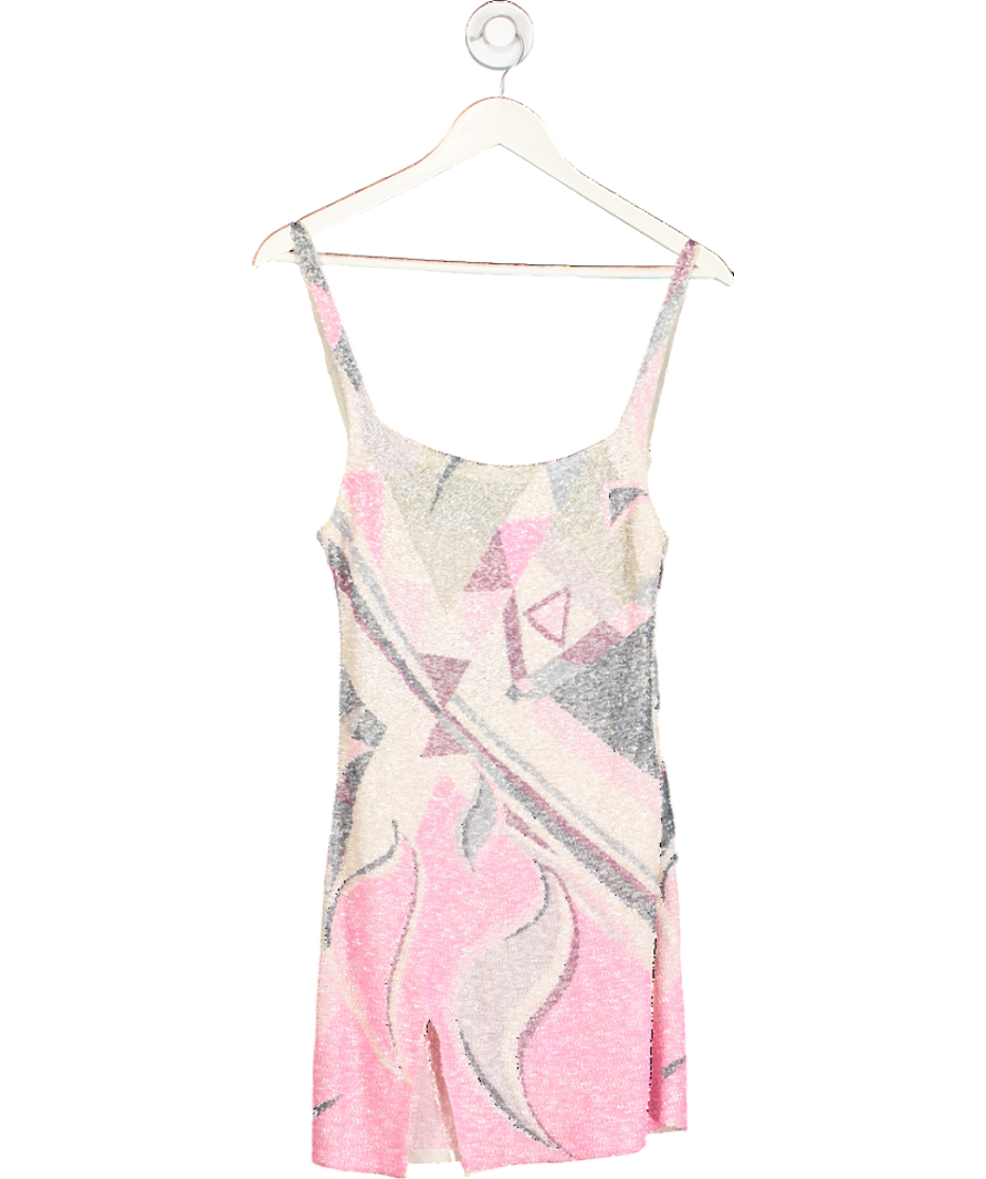 oceanus Multicoloured Sofia Handed Beaded Mini Dress UK XS