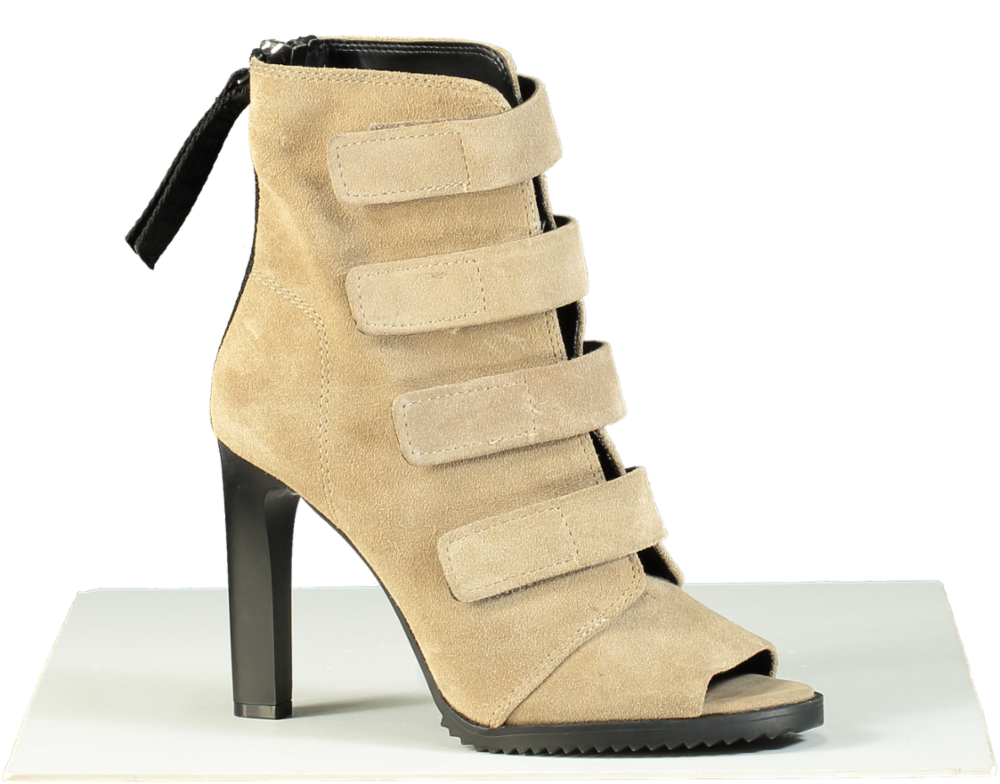 DKNY Beige High Heel Suede Boots UK 6.5