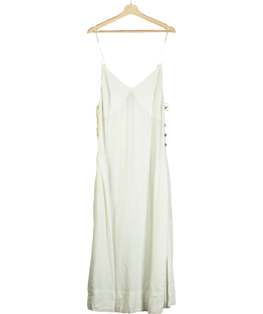 Free People White Emmers Linen Midi UK 12