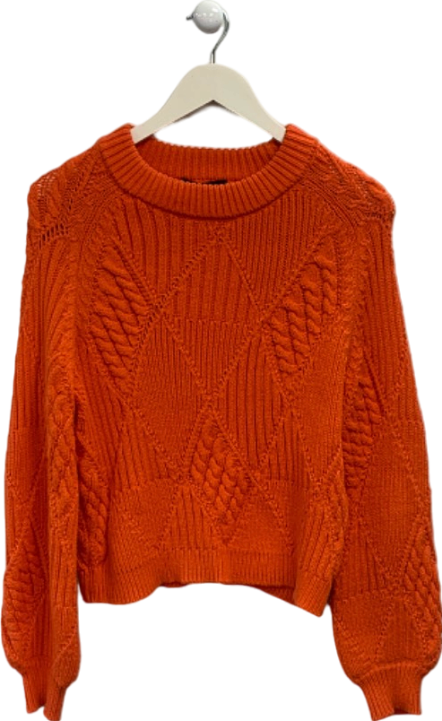 Maje Orange Cable Knit Jumper Size UK 8