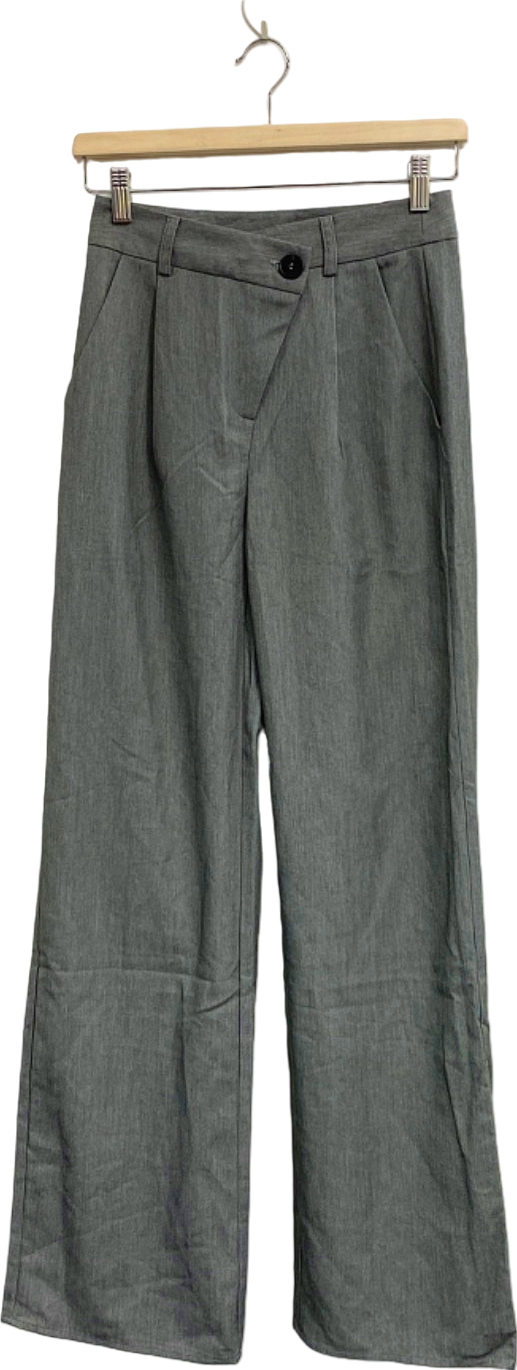 Fashion Nova Grey Wide Leg Pants UK XS