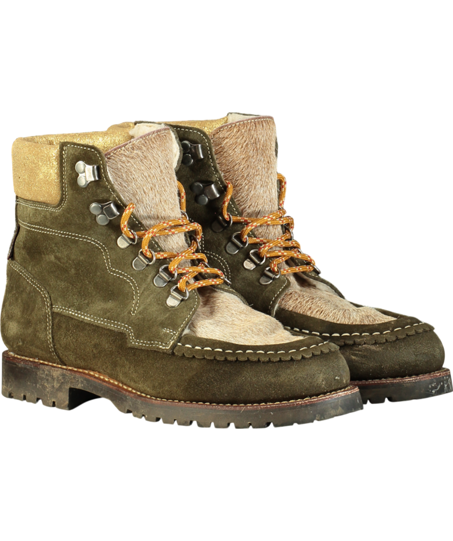 Penelope Chilvers Green Pioneer Suede Ladies Boot UK 8 EU 41 👠