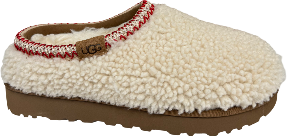 UGG Cream Sheepskin Tasman Maxi Curly Slippers UK 7 EU 40 👠