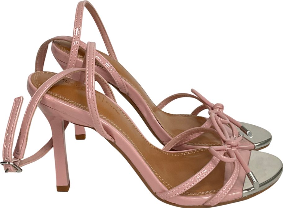 River Island Pink Bow Heeled Sandals UK 3 EU 36 👠