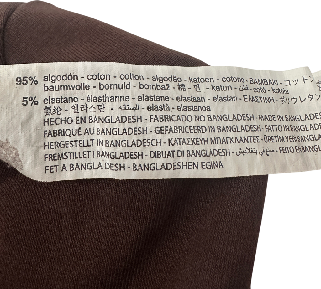 ZARA Brown Limitless Contour Cropped Long Sleeve Top UK S