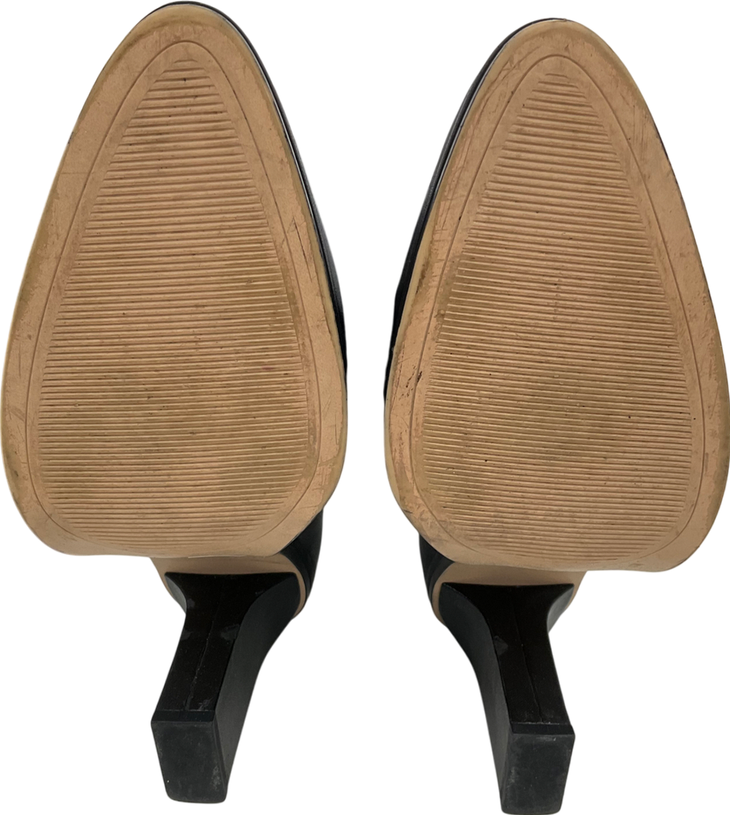 ZARA Black Leather Knee High Boots UK 6 EU 39 👠