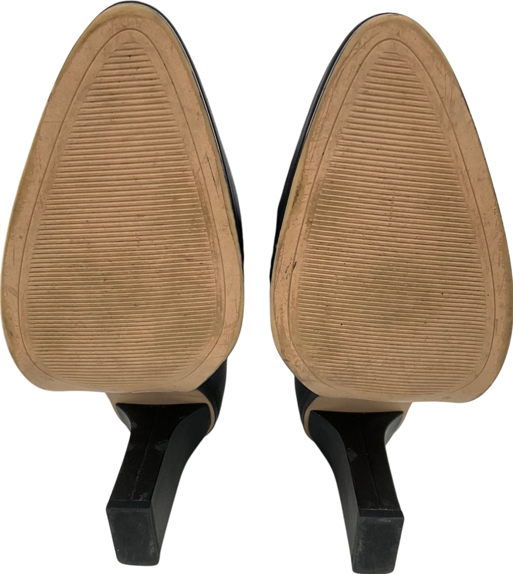 ZARA Black Leather Knee High Boots UK 6 EU 39 👠