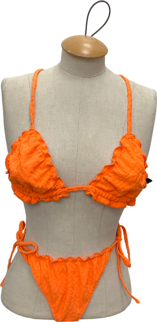 ASOS Orange Tie Side Bikini Set UK 10