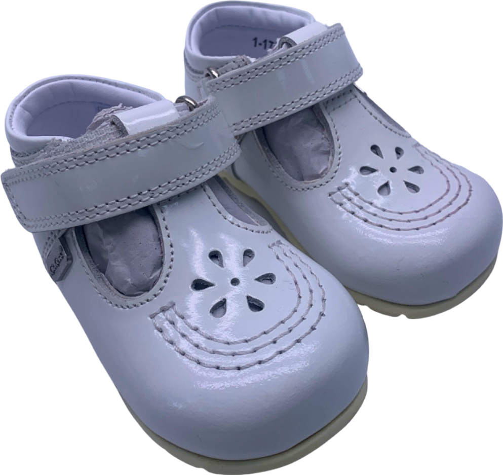 Kickers White Mary Jane Baby Shoes UK 3