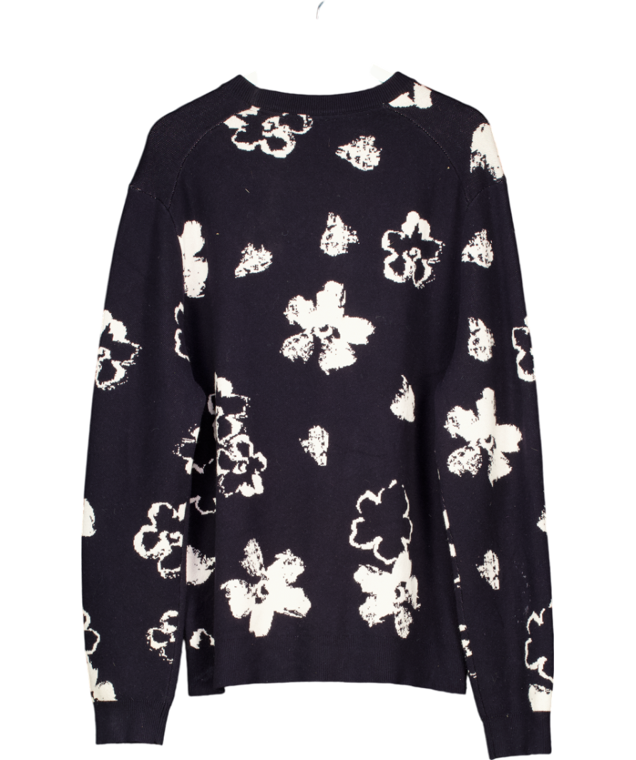 Ted Baker Black Monochrome Print Woven Sweater UK 20