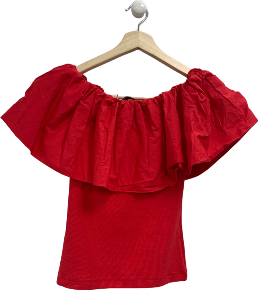 Mint Velvet Red Off-Shoulder Top UK XS