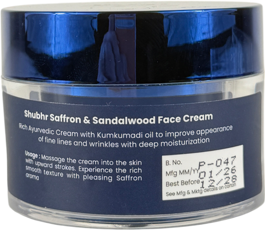 BLUE NECTAR Anti Aging Face Cream For Women With Saffron Sandalwood | Ayurvedic Alternate To Retinol Cream For Fine Lines & Wrinkles | Day & Night Face Moisturiser For Mature Skin 100g
