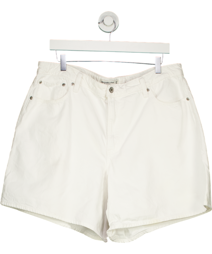 Abercrombie & Fitch White High Rise Loose Short UK 16