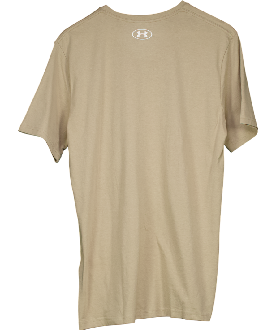 Under Armour Beige Left Chest Logo Short Sleeve T-Shirt UK M