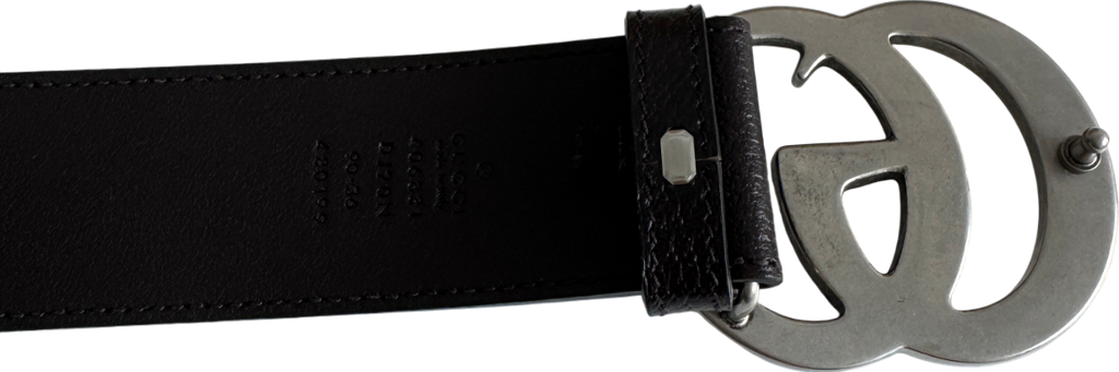 GUCCI Dark Brown Leather GG Marmont Wide Belt Sz 90cm/36" W30