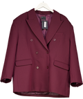 ASOS Red Burgundy Tailored Double Breasted Power Shoulder Blaze UK 16/18
