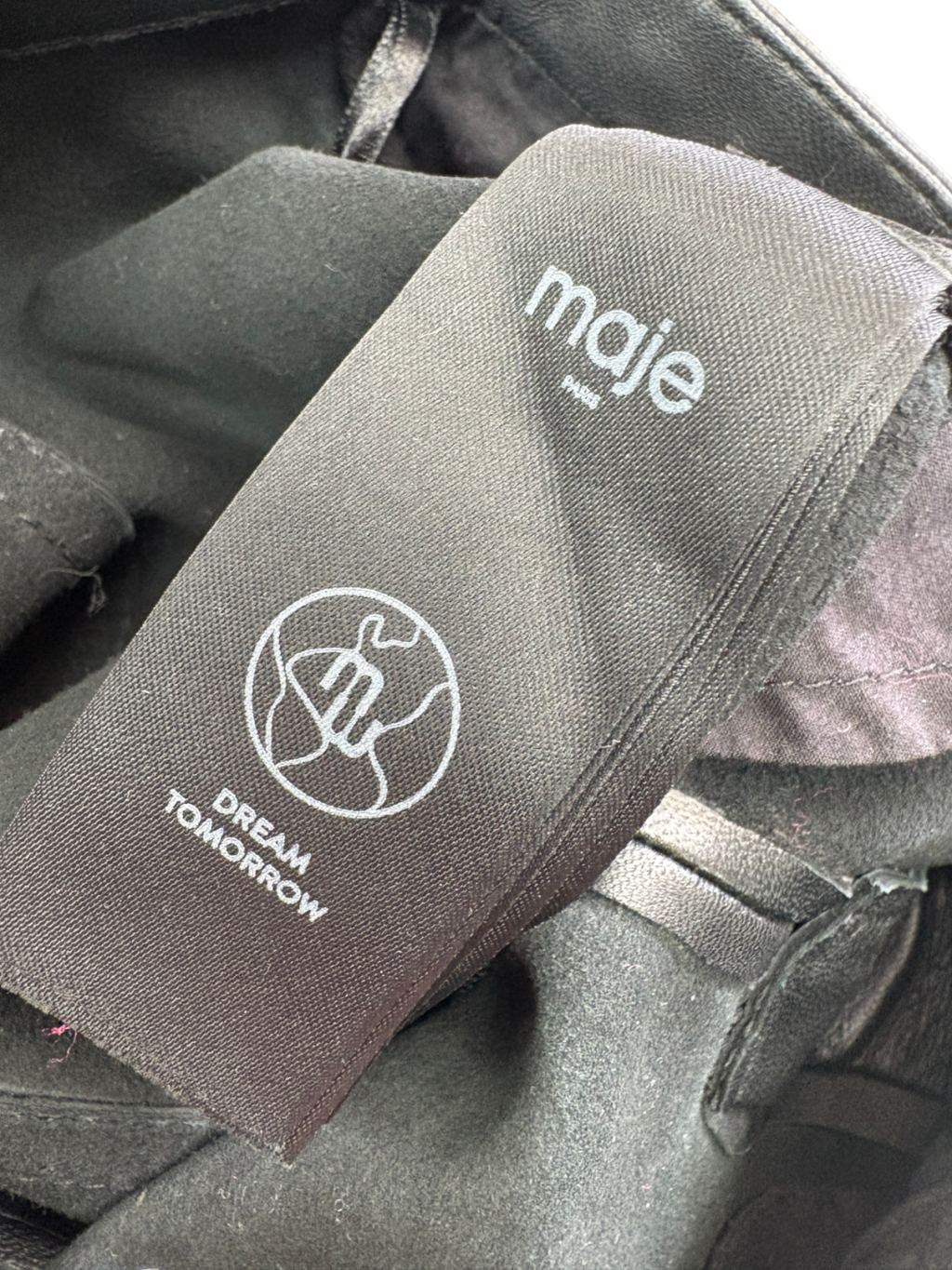 Maje Black Branded Hardware High Rise Leather Shorts UK 6