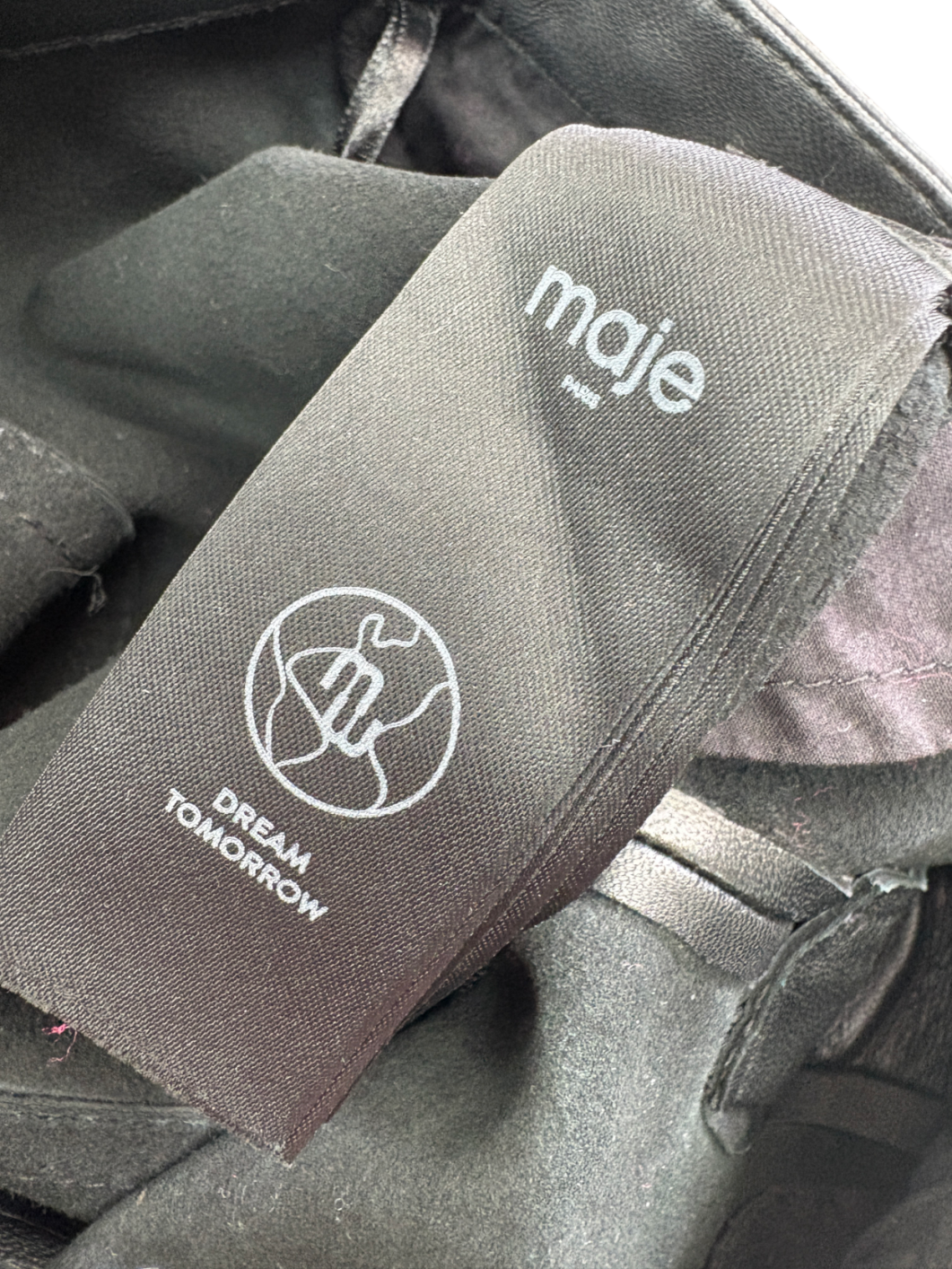 Maje Black Branded Hardware High Rise Leather Shorts UK 6