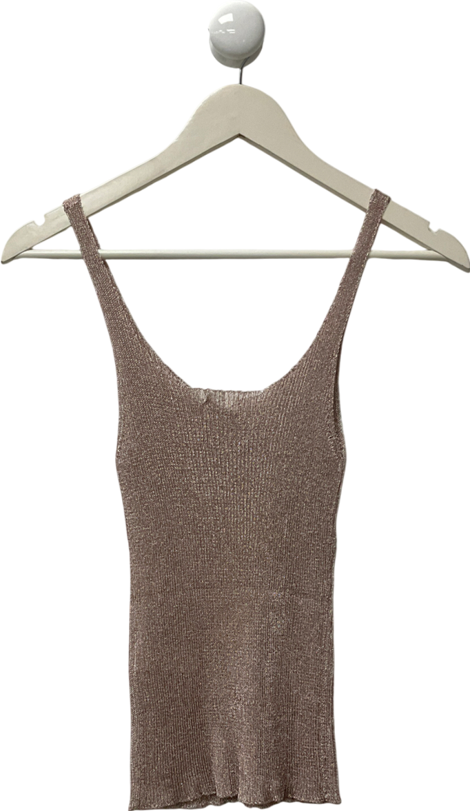 ZARA Pink Metallic Thread Top UK M
