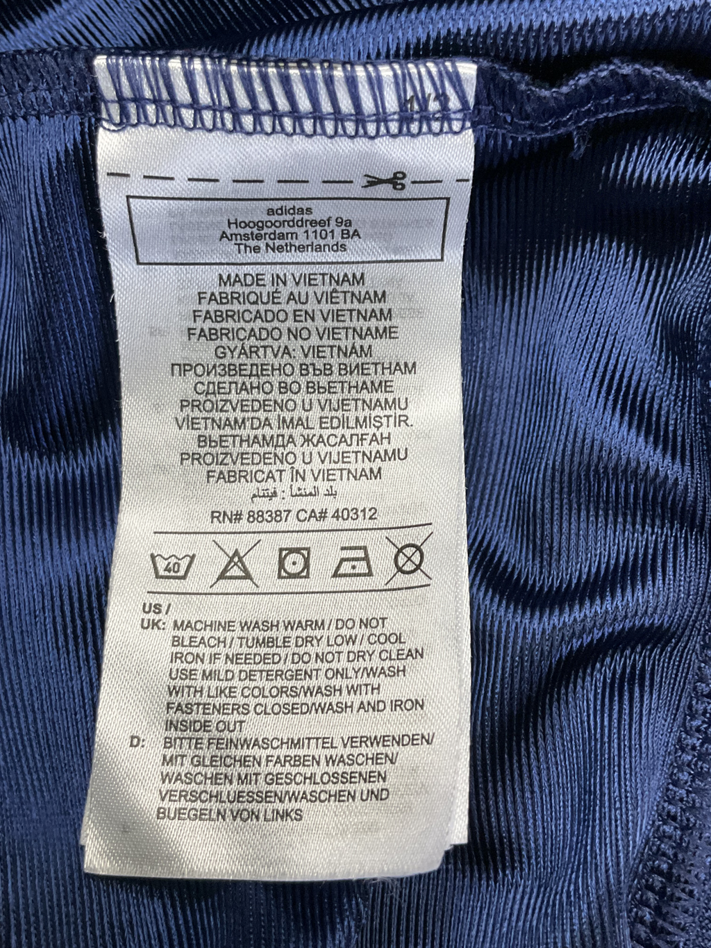 adidas Blue Woven Three Stripe Zip Track Top UK 8